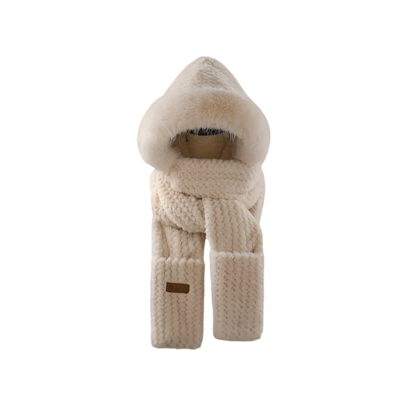 Women’s Winter Plush Hat Scarf Gloves Set