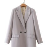 Solid Color Double-breasted Loose Casual Suit Jacket