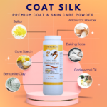 COAT SILK – Canine and Equine Dry Powder | Alleviate Odors and Itchiness | Relieves Rain Rot and Sweet Itch | Holistic Remedy and Soothing Formula