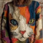 Knitted Women Crew Neck Sweater Loose Pullover Female Jumper Elegant Spring Warm Spring New Year Trendy Christmas Sweater
