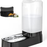 2.4 Gallon Gravity Pet Water Dispenser with 304 Stainless Steel Bowl