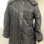 Fur collar long sleeve slim-fit cotton coat