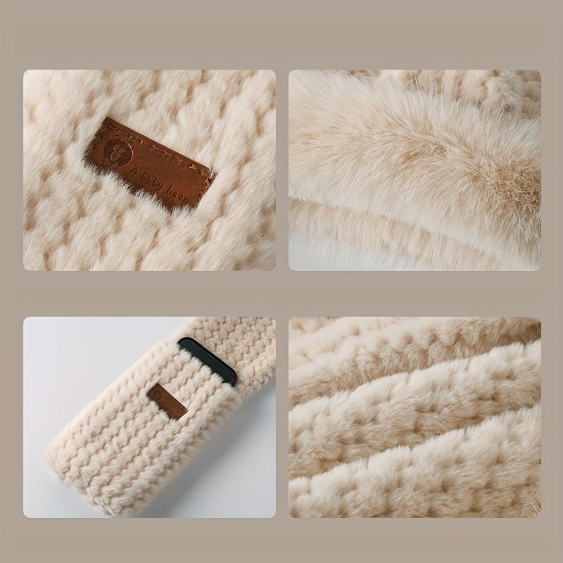 Women’s Winter Plush Hat Scarf Gloves Set