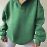 Women’s Solid Color Hoodies Long Sleeve Hooded Solid Color Loose Sweater