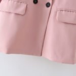 Solid Color Double-breasted Loose Casual Suit Jacket