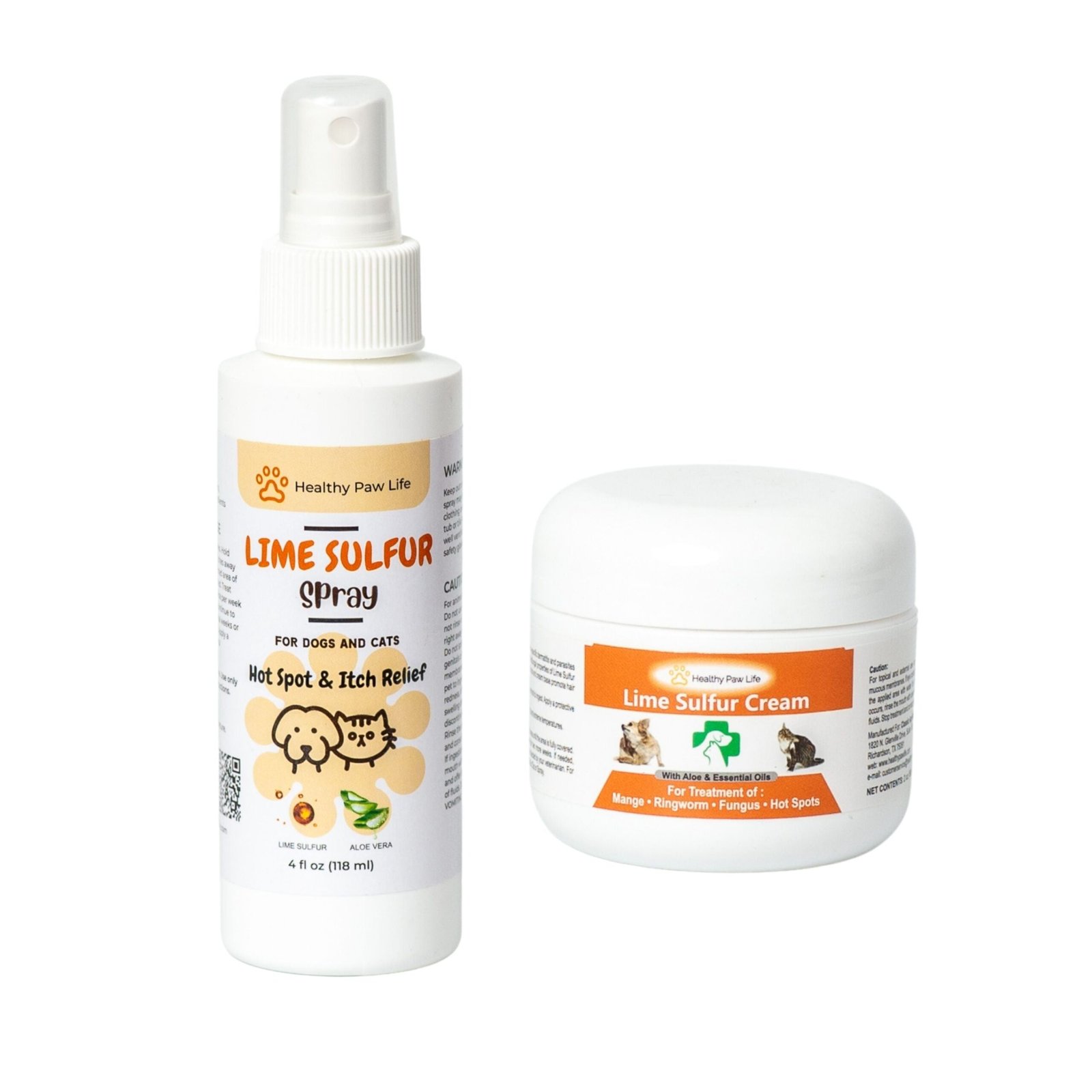 Healthy Paw Life’s Lime Sulfur Pet Skin Cream and Spray – 2 Piece Set