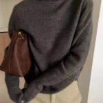 Foreign style autumn and winter turtleneck 100% pure cashmere sweater women lazy loose thick jumper knitted wool base shirt