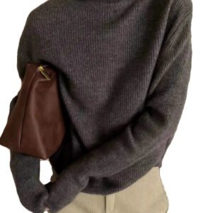 Foreign style autumn and winter turtleneck 100% pure cashmere sweater women lazy loose thick jumper knitted wool base shirt