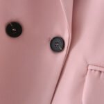 Solid Color Double-breasted Loose Casual Suit Jacket
