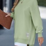 Zippered Crew Neck Sweatshirt Dress