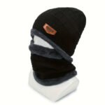 Winter Outdoor Riding Set: Hat, Gloves, and Scarf – Black